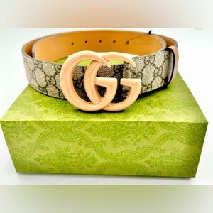 GUCCI Marmont Beige/Tan with “GG” Monogram Belt, NIB